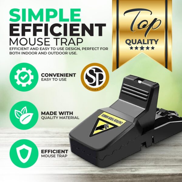 Heavy Duty Reusable Plastic Mouse Trap Durable Safe Effective And Long Lasting Mouse Catcher For Rodent Control - Pack Of 2